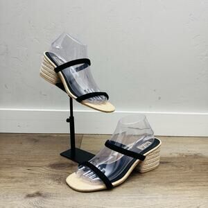 Mia Limited Edition Isabeli Espadrille Slide Sandal Black/Beige Women’s Size 9